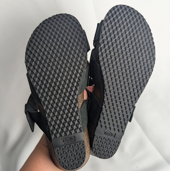 TEVA sandals Size 7.5 Women Model Mahonia Slides Black And Tan Color - Picture 12 of 12